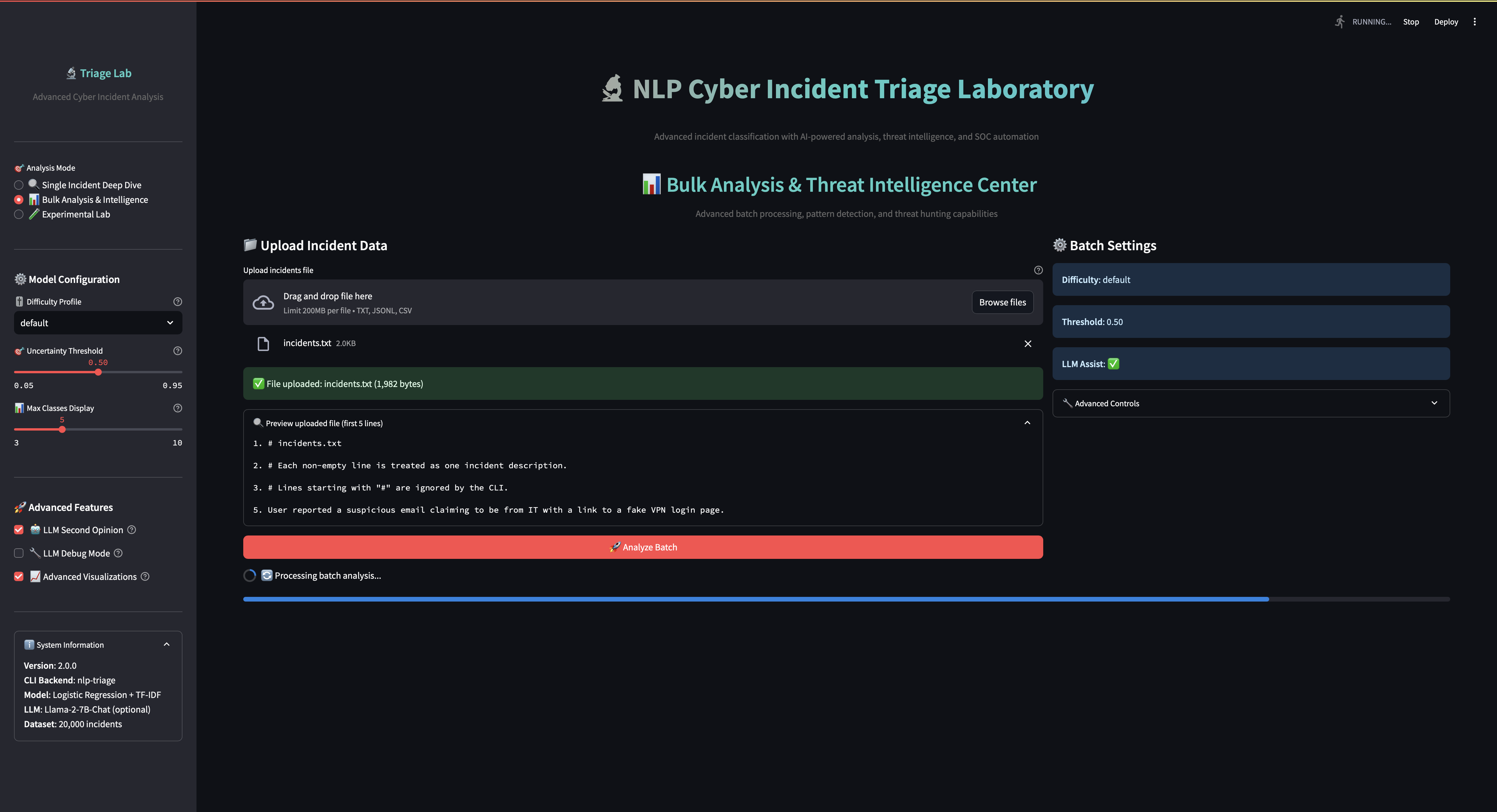 Screenshot: Bulk Upload